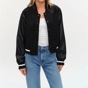 NEW SIX/FIFTY faux shearling jacket in black